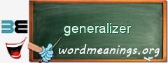 WordMeaning blackboard for generalizer